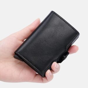 RFID Pop-Up Wallet With 2 Section Slim Card Holder Black