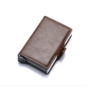 RFID Pop-Up Wallet With 2 Section Slim Card Holder Brown