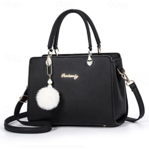 Leather Large Capacity Luxury Handbags – Black