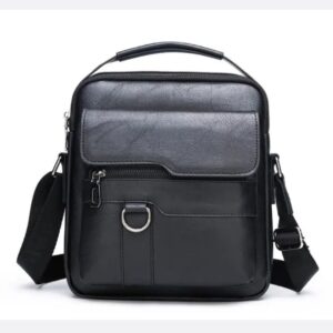 Leather Men Sling Bag Shoulder Bag Crossbody – Black